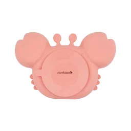 Earthism Silicone Suction Plate 3 Pc Dinner Set Crab - Pink image 5