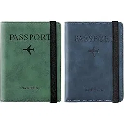 easy home appliance Combo 2 Pcs Passport Holder & Wallet | RFID Blocking Leather Travel Wallet | Bi-Fold Design with Credit Card & Boarding Pass Slots | Unisex (Blue + Green) Set of 2-picture-40