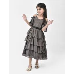 Eavan Girls Shoulder Straps Georgette Layered Fit & Flare Midi Dress-picture-32