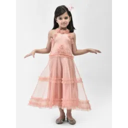 Eavan Kids Peach Applique Dress-picture-25