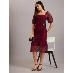 Eavan Women Self Design Peplum Midi Dress-picture-11