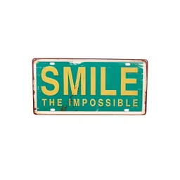 eazy wagon Green & Yellow Smile the Impossible Printed Wall Sign-picture-41