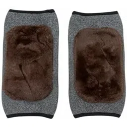 EAZYLAYERS Plush Faux Fur Knee Covers for Warmth & Joint Support | Thermal Arthritis Relief & Kneeling Protection- Brown-picture-31
