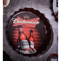 eazywagon Multicolor Metal Bottle Caps Vintage Wall Decor Sign - Budweiser Wall Decor-picture-14