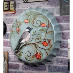 eazywagon Multicolor Metal Greyish Blue Themed Bird Wall Decor-picture-11