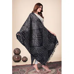 ebadat Art Silk Polka Print Black Women Dupatta-picture-26