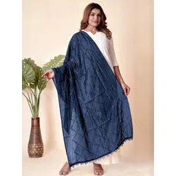 EBADAT Embroidered Teal Cotton Dupatta-picture-35