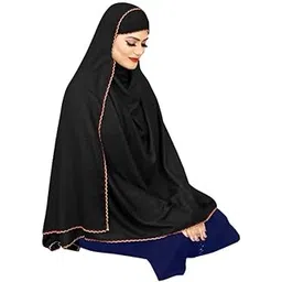 ebadat Hijab for Women Khimar/hijab with Under Scarf | Soft Viscose Jersey, Stretchable & Breathable | Ready-To-Wear Full Head & Neck Cover | Frilled Adjustable Hijab,Scarf For Girls Ramdan-picture-16