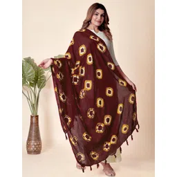 EBADAT Printed Maroon Cotton Dupatta-picture-26