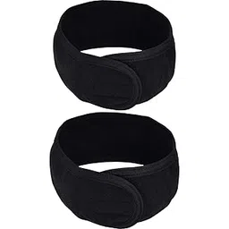eboot 2 Pieces Spa Headband - Makeup, Facial Terry Cloth, Stretch Yoga Sport Towel (Black)-picture-0