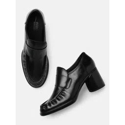 ECCO Leather Work Heeled Loafers-picture-24
