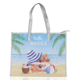 Echo Boomers  Beach Print Tote Bag - Cool Summer Vibes | Transparent Style | Sturdy Handle-image-1