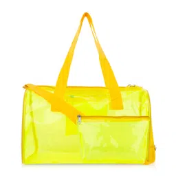 Echo Boomers Bright Yellow Transparent Jelly Duffle Bag with Matching Pouch Height 22 cm-image-38
