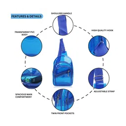 Echo Boomers Transparent Crossbody Backpack - Blue image 4