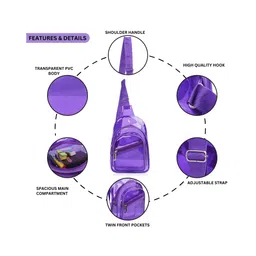 Echo Boomers Transparent Crossbody Backpack - Purple image 4