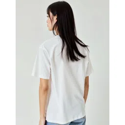 Echolope Round Neck Drop-Shoulder Sleeves Cotton Oversized T-shirt image 4