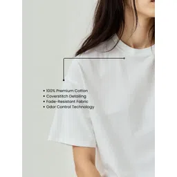 Echolope Round Neck Drop-Shoulder Sleeves Cotton Oversized T-shirt image 5