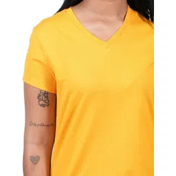 EcoLove Women Dry Tech Solid V-Neck Cotton T-shirt image 5