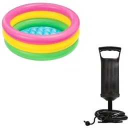 ecom bharat 2FT INFLATABLE TRI COLOR BATH TUB TOY FOR KIDS WITH PUMP Inflatable Swimming Pool-picture-23