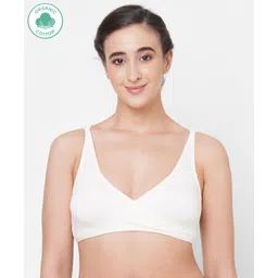 ECOMAMA Organic Cotton & Bamboo Antimicrobial Sleeping/Feeding Bra - White-picture-15