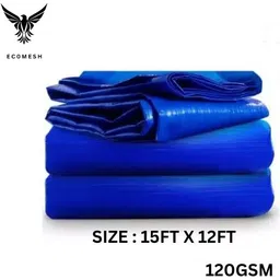 ecomesh 15FT X 12FT, 120 GSM / Heavy Duty Waterproof Tarpaulin Sheet 100% Pure Virgin Tent - For UV Resistant, Rain, Camping, Construction Sites, Transportation Covers, Temporary Shelters-picture-12