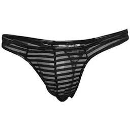ecomistiq BNF®2xMen's Sheer Mesh Striped Pouch Thong Brief T-back Underwear M Black|Clothing Shoes & Accessories | Mens Clothing | Underwear-picture-38