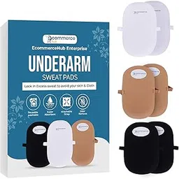 EcommerceHub Reusable Washable Underarms Sweat Pads, Breathable, Odor-blocking,Anti-stain, Long-lasting Sweat Protectors Underarm Pads, 3 Pair (Black,Brown,White)-picture-14