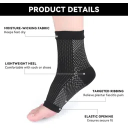 ecosync Bamboo Cotton Ankle Pain Relief Socks for Men & Women, Compression Socks Foot Ankle Support image 4