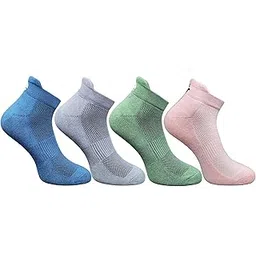 ecosync Ankle Bamboo Socks Men, Women & Unisex Moisture-Wicking & Breathable Keeps Feet Dry & Fresh Pack of 4 Navy Blue, Olive, Light Peach and Dark Grey-picture-45