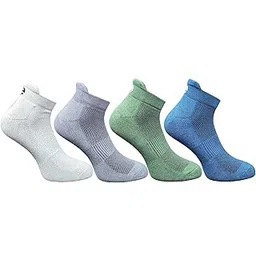 ecosync Running Socks for Men | Breathable Mesh, Cushioned Heel & Toe, Moisture Wicking | Ankle Length Socks for Sports & | Light Peach, Black, Navy Blue, Olive | Pack of 4-picture-14