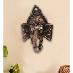 Brown Metal Wall Hanging of Lord Ganesha by Ecraftindia-picture-37