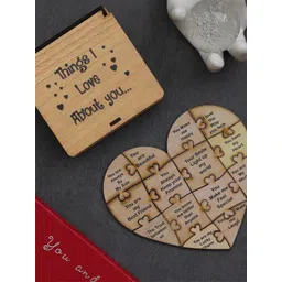 eCraftIndia 2 Pieces Red & White Love Coupons & Puzzle Wooden Gift Box-picture-32