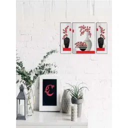 eCraftIndia 6MM MDF Set of 3 Botanical Floral Satin Matt Texture UV Art Painting-picture-19