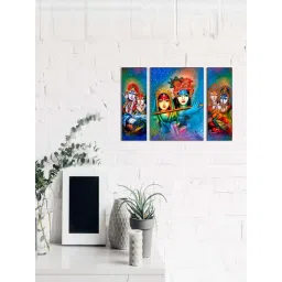 eCraftIndia 6MM MDF Set of 3 Radha Krishna Satin Matt Texture UV Art Painting-picture-42
