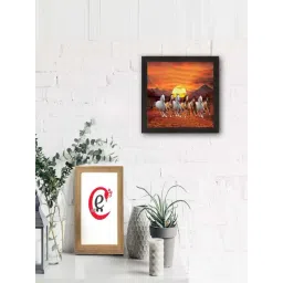 eCraftIndia 7 Running Lucky Horses Design Satin Matt Texture UV Art Painting-picture-19