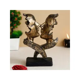 eCraftIndia Antique Finish Half Face Woman and Man Kissing Each Other Handcrafted Decorative Polyresin Showpiece-picture-20