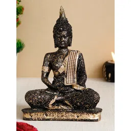 eCraftIndia Black & Gold-Toned Meditating Lord Buddha Handcrafted Decorative Showpiece-picture-11