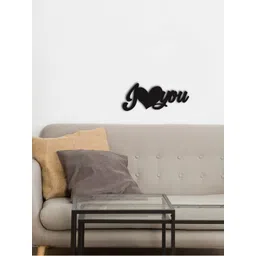 eCraftIndia Black I Love You Wood Wall Hanging Decor-picture-39