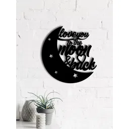 eCraftIndia Black Love You To The Moon And Back Cutout Ready To Hang Home Decor-picture-21