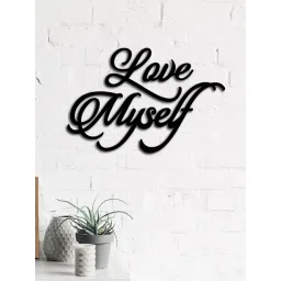 eCraftIndia Black MDF "Love Myself" Wall Art Cutout-picture-38
