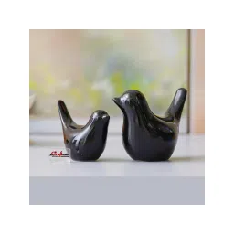 eCraftIndia Black Resin Love Birds Showpieces Bird Figurines Statues (Pack Of 2)-picture-11