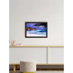 eCraftIndia Blue Alluring Sea Waves View Satin Matte Wall Art-picture-12