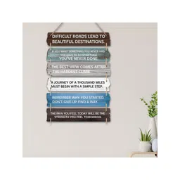 eCraftIndia Blue & White Inspirational Quotes Printed Wooden Wall Hangings-picture-41