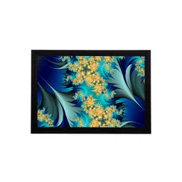 eCraftIndia Blue & Yellow Abstract Floral UV Wall Art-picture-33