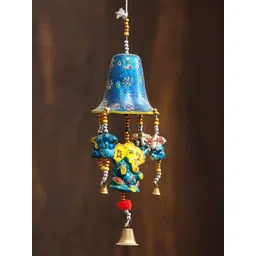 eCraftIndia Blue Handcrafted Decorative Lord Ganesha Wall Hanging Bells-image-44