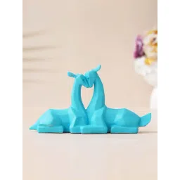 eCraftIndia Blue Polyresin Couple Deer Statues Animal Figurines Showpieces-picture-10