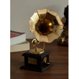 ecraftindia Brass Antique Music Decorative Gramophone Showpiece Decorative Showpiece-24 cm-picture-16