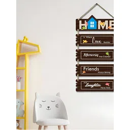 eCraftIndia Brown HOME Printed Wooden Wall Hangings-picture-24