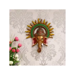 eCraftIndia Colorful Lord Ganesha with Sun Decorative Metal Wall Hanging-picture-36