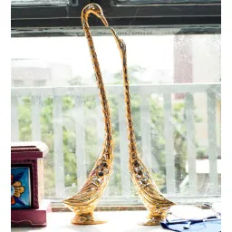 ecraftindia Cute Swans Gold & Silver Metal (Set of 2) Decorative Figurine-picture-18